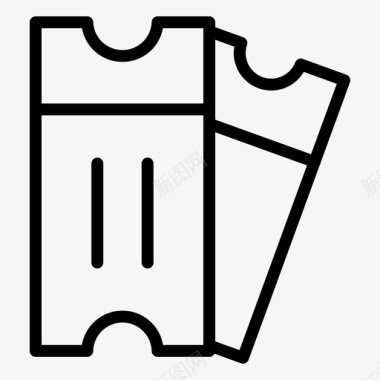 矢量冬季旅游门票电影院演出图标