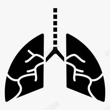 矢量人脑解剖肺解剖学人肺图标