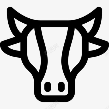 牛动物头图标
