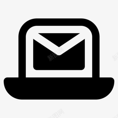 笔记本电脑上的电子邮件联系人信息图标