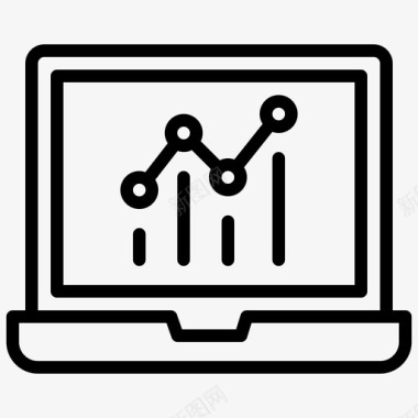 矢量数据分析图标数据分析笔记本电脑数据管理第一卷图标