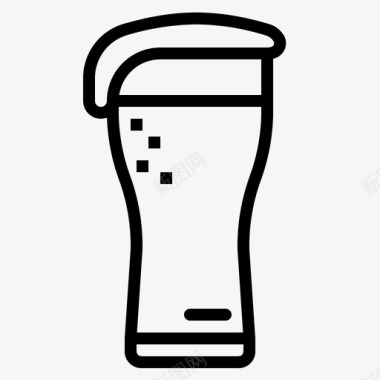 飞洒的酒花啤酒杯酒精饮料图标