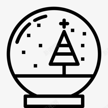 圣诞节立体球雪球球圣诞节图标