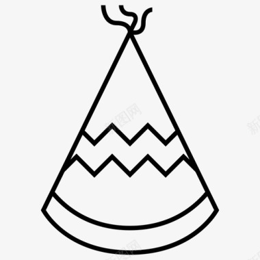 庆典生日帽庆典圆锥体图标