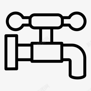 加长龙头水龙头管道供水图标