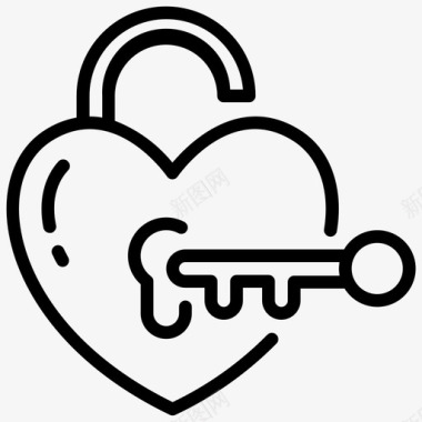 钥匙锁锁钥匙婚礼图标