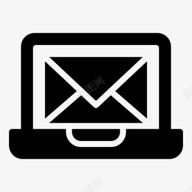 笔记本电脑上的电子邮件联系人信息图标