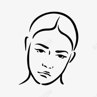 女人面部表情不安抑郁情绪图标