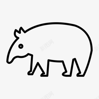 矢量生态动物tapir动物生态学图标
