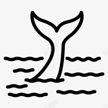 鲸鱼尾巴动物海洋图标