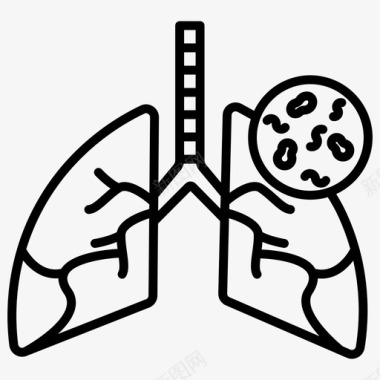 肺部感染冠状病毒肺脏学图标