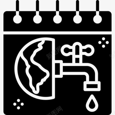 节约用水手抄报节约用水一天地球日图标