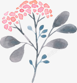 小清新手绘水彩植物叶子花卉贺卡包装手账本子装饰设计素材
