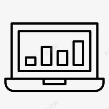 商务电脑会议笔记本电脑商务图表图标