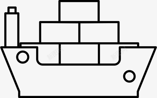 运输货船货船集装箱船物流图标