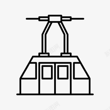 矢量缆车架空缆车缆车运输图标