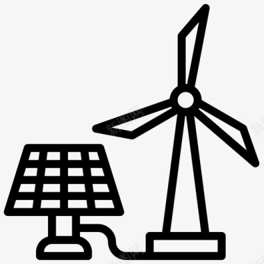 风力发电太阳能电池板生态第二卷图标