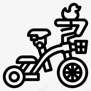儿童三轮车自行车玩具图标
