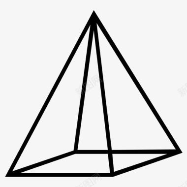矩形棱锥几何形状图标