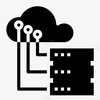 云服务器服务器云数据图标
