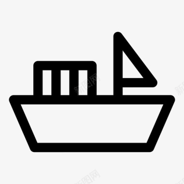 帆船大海轮船图标