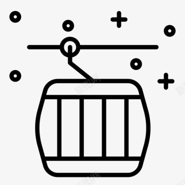 矢量缆车缆车假日滑雪图标