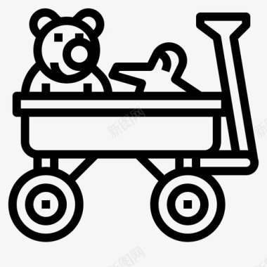 儿童拖车玩具汽车交通工具图标