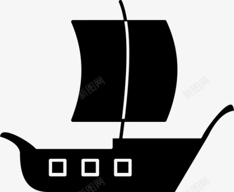 假日素材帆船游轮假日图标
