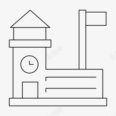 大楼学校大楼学院图标