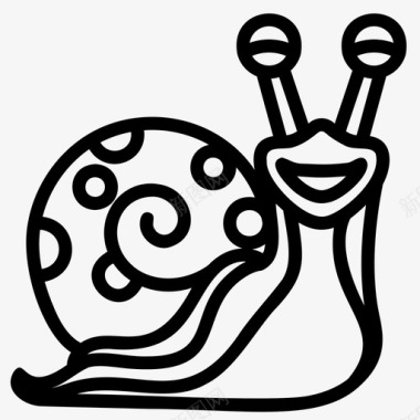 螺旋型蜗牛花园贝壳图标