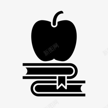 书本上的苹果教育学校图标