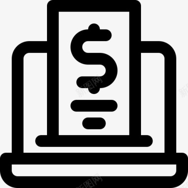英文收据笔记本电脑帐单钱图标