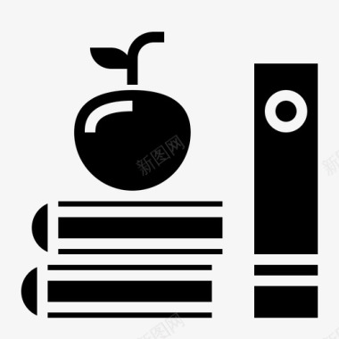 书本教育苹果知识图标