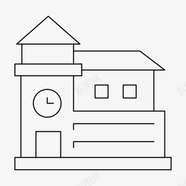 大楼学校大楼学院图标