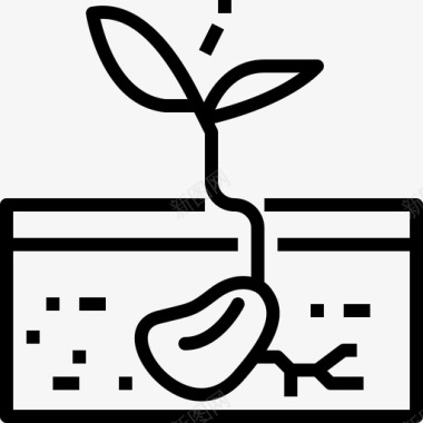 橡树种子芽苗菜花园植物图标
