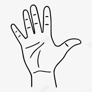 五指张开手掌五指手势图标