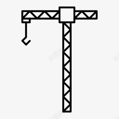 建筑施工机器起重机建筑施工图标