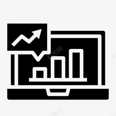 数据分析图标矢量图笔记本电脑电脑屏幕图标
