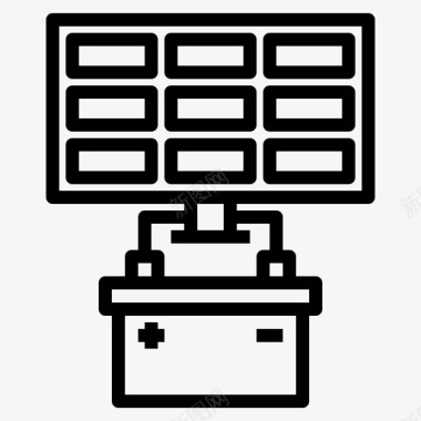 太阳能充电桩太阳能电池充电图标