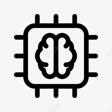 不同语言自然语言人工智能大脑图标