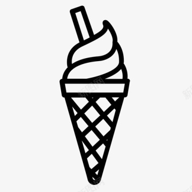 透明雪花冰淇淋雪花冰淇淋筒图标