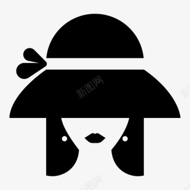 时尚女性帽子图标