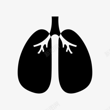 矢量人脑解剖肺解剖呼吸图标
