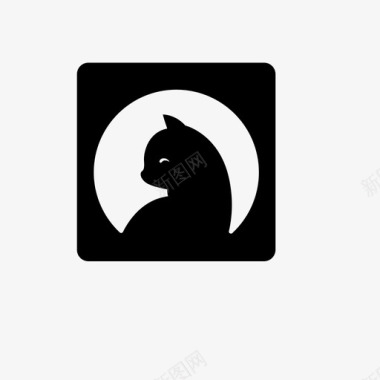 矢量婚礼logo猫生方形logo图标