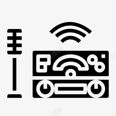 晶体块无线电设备通信技术图标