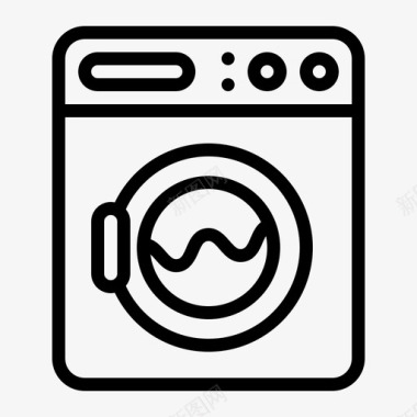 洗衣机洗衣时尚客房图标