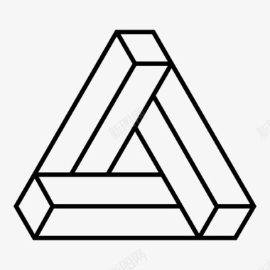 几何形彭罗斯三角方块几何学图标