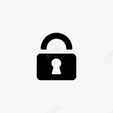 公共标识安全锁隐私保护图标