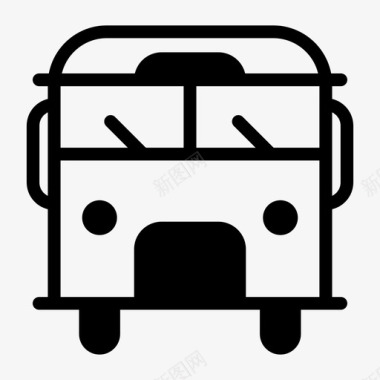 公共标识安全公共汽车长途汽车校车图标