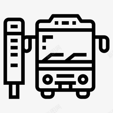 公共标识安全公共汽车站建筑物车站图标